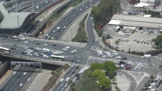 Traffic In Streets From High Building Capture