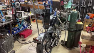 Made a 4 foot sissy bar for a Harley Davidson sportster