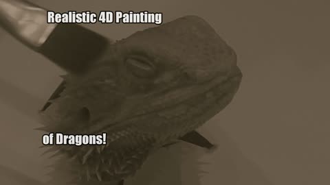 Realistic 4D painting of bearded dragon has surprising twist