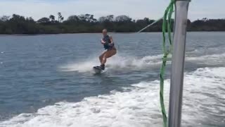 Collab copyright protection - blue wakeboard front flip fail