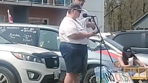 Speakers At a Freedom Rally In Gimli Manitoba