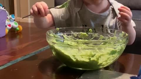 This Cute Toddler is a Guacamole Savage!