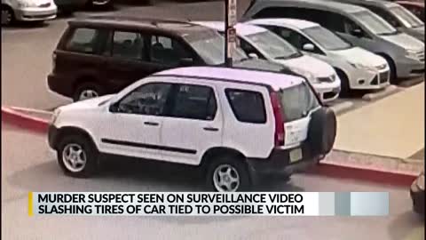 Video: Murder suspect appears to slash tires in parking lot of Albuquerque mosque