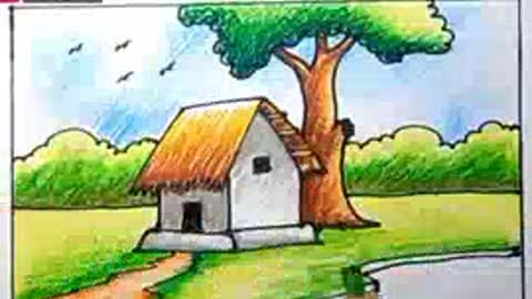 easy pastel scenery drawing for beginners #shorts.mp4