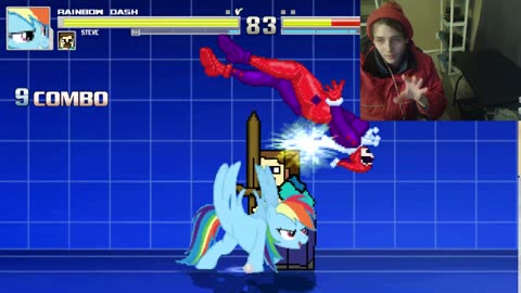 Steve From Minecraft And Rainbow Dash VS Harley Quinn In An Epic Battle In The MUGEN Video Game