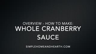 How To Make Fresh Whole Cranberry Sauce