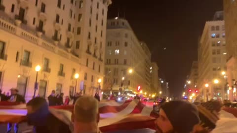 Pro-Trump Patriots Unveil Mega Flag Night Before Rally
