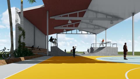 Skateboard and Basketball Court render Lumion/Sketchup