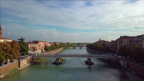 verona italy skyline aerial view from sky video in italy