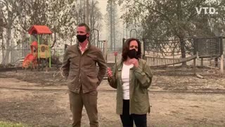 Kamala Harris, Gavin Newsom tour wildfire devastation area