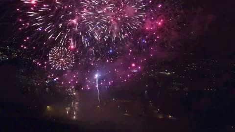 Drone Flying into Fireworks in Northumberland
