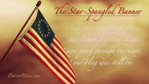 The Star Spangled Banner with Waving Betsy Ross Flag