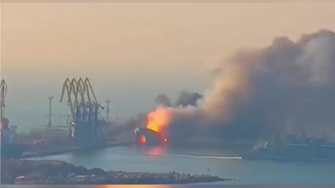 Russian warship destroyed in occupied port of Berdyansk
