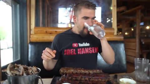 "WE MIGHT RUN OUT" ALL YOU CAN EAT BBQ RIBS DESTROYED | "Unlimited" Ribs Put to The Test | Montana's