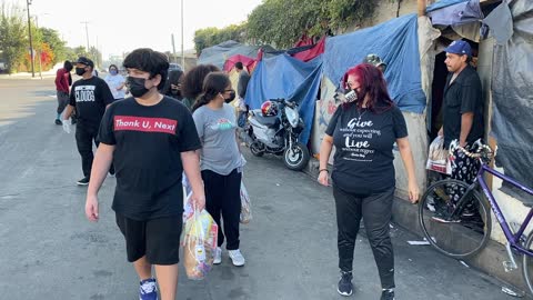 Volunteers on the streets of South LA, CA
