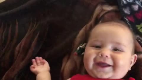 Adorable Baby Laughing While Being Tickled.
