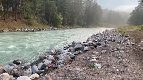 Water Flowing on the River