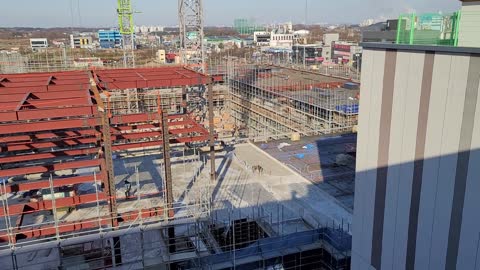 Construction site of an apartment complex in Korea