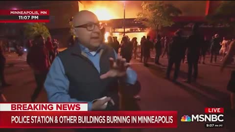MSNBC BLM Peaceful fires - Nothing to see here - 2020 US elections