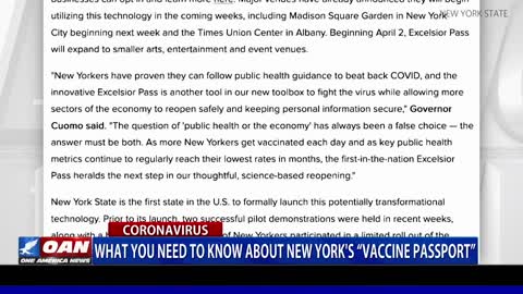 What you need to know about New York’s 'vaccine passport'