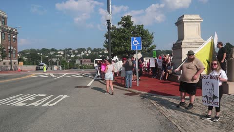 25 August 2021 - Vaccine Mandate Protest in Providence - Street view