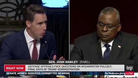 Senator Josh Hawley SLAMS Secretary Austin For Leaving Americans in Afghanistan