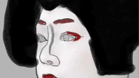 Tracing Drawing Geisha/Geiko/Geigi Woman