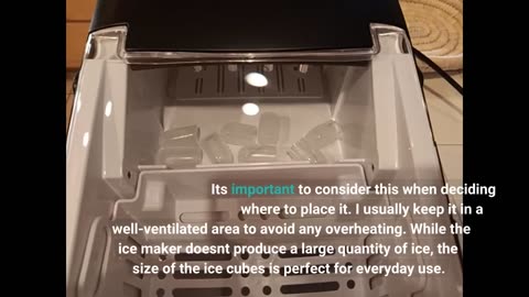 AGLUCKY Ice Makers Countertop, Portable Ice Maker Machine 26lbs/24Hrs,8 Bullet Ice Cubes of 2 S...