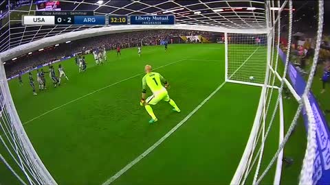 Messi Free Kick vs USA in with English Commentary
