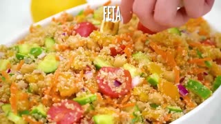 Mediterranean Grilled Feta Quinoa Salad