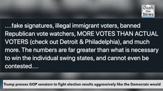 Trump presses GOP senators to fight election results aggressively 'like the Democrats would do'