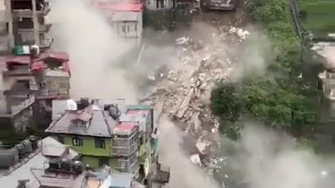 Building Collapses, Due To Heavy Rain In Shimla, India, Oct, 1st 21
