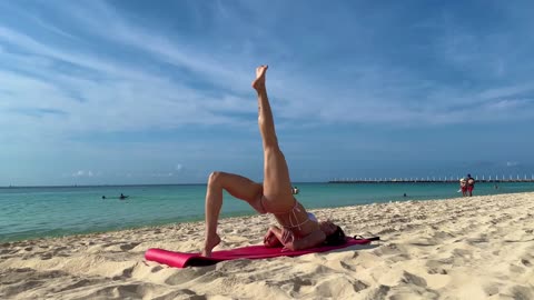 Yoga Stretch Full Body Beach Girl | Andrea