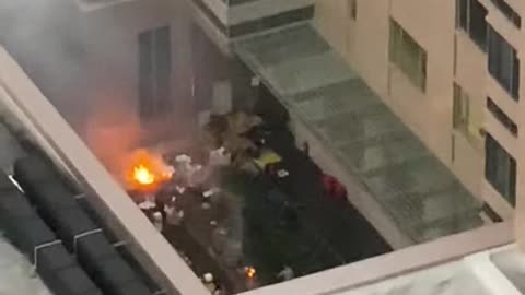 Burning fake election ballots in the basement of the chinese embassy