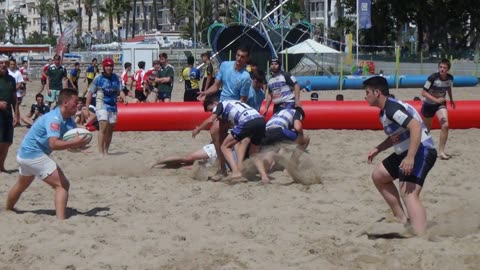 Sitges Barcelona Spain. Beach rugby 2016