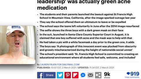 Teens sue high school over blackface / greenface / whiteface incident, Biden supporter reads story