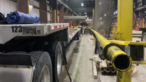 Loading steel on a flatbed 3/31/21 Integrity Trucking LLC