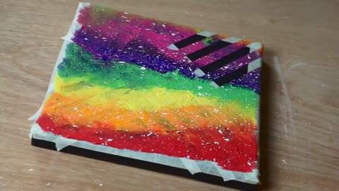 Rainbow Abstract Painting with Masking Tape / Acrylic Painting for Beginners
