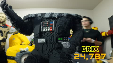 Time lapse: Building a life-size Lego Darth Vader