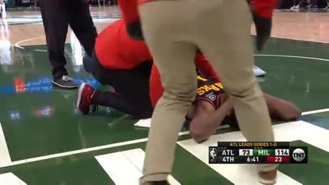 Hawks player was close to ending his own career (Scary Fall) 😮 Hawks vs Bucks Game 2
