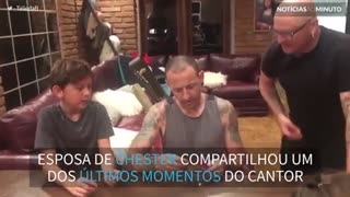 Um dos últimos momentos de Chester Bennington com a família