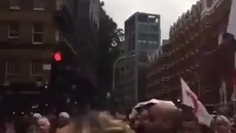 LONDON: Protestors chanting “Arrest Bill Gates” outside of the Bill & Melinda Gates Foundation