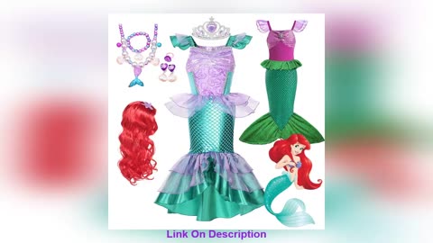 Deal Ariel Girl Little Mermaid Costume Halloween Kid Dre