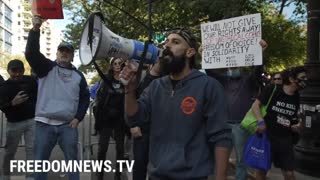 Protesters dump trash on Gracie Mansion lawn