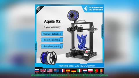☀️ Voxelab Aquila X2 3dPrinter Kit High Precision with Filament Detect Out Remind Heating Bed Silent