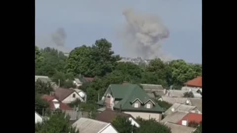 IT IS REPORTED THAT A RUSSIAN AMMUNITION DEPOT IS ON FIRE IN CHERNOBAEVKA, KHERSON REGION