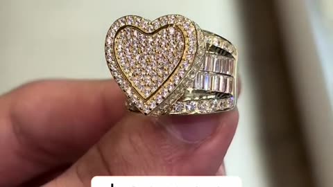 Real Gold & Cubic Zirconia Heart Ladies Ring
