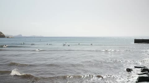 Surfers in the Sea