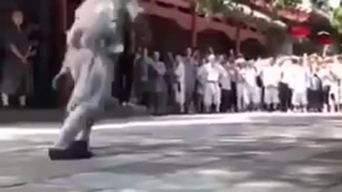 Real kungfu demo with a master expert at Dengfeng, Henan Province China