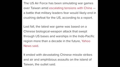Simulated Wargame Shows China Defeating US